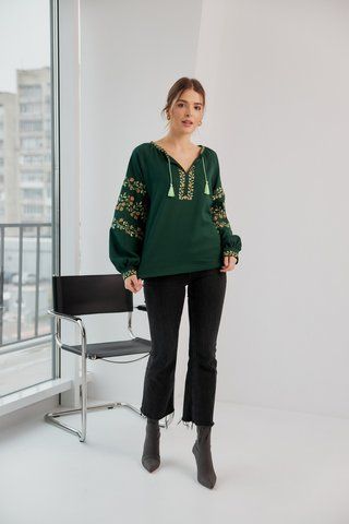Вишиванка "Весняна" зелений 2182359539 фото